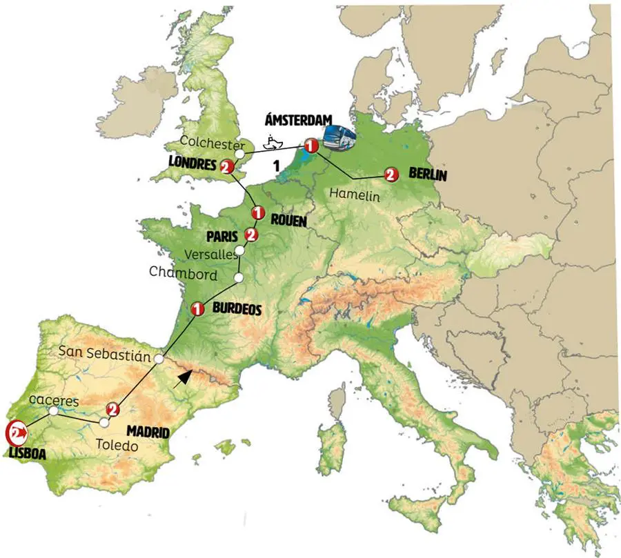 Mapa del viaje