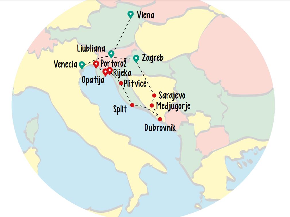 Tour de 15 dias por LAS PERLAS DE ESLOVENIA, BOSNIA Y CROACIA con salida desde Viena o Venecia (consultar fechas)