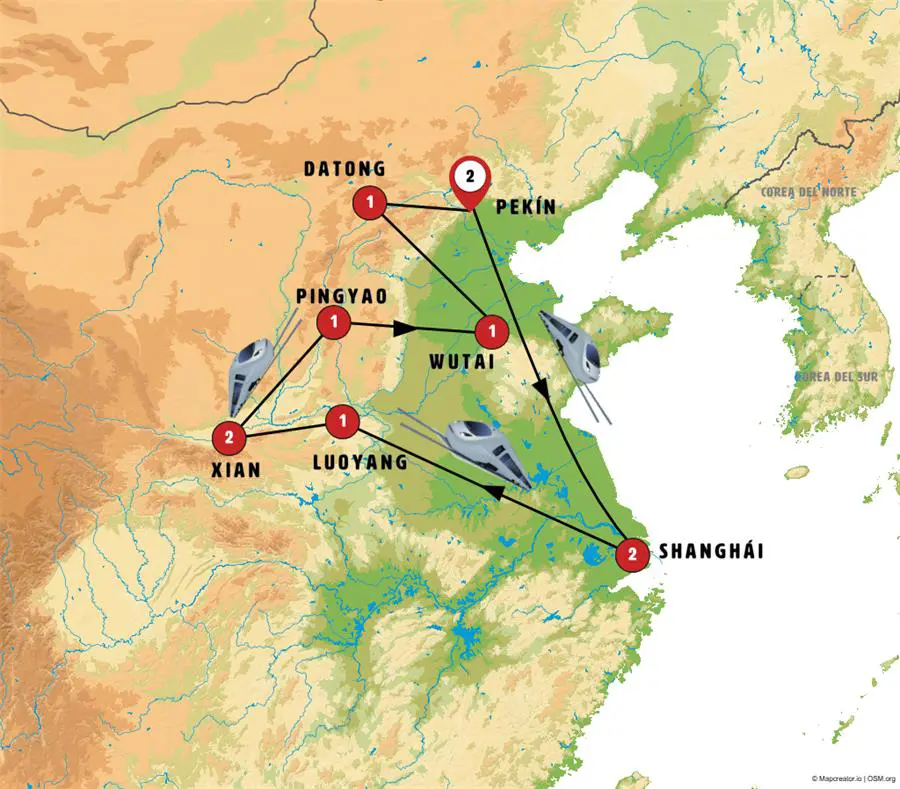 Mapa del viaje