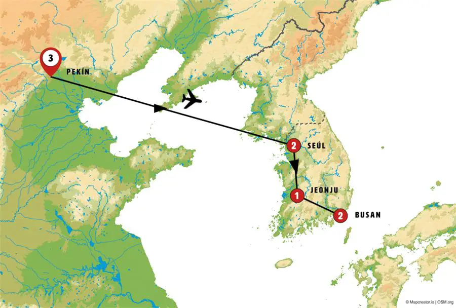 Mapa del viaje