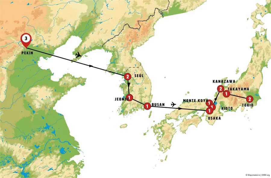 Mapa del viaje