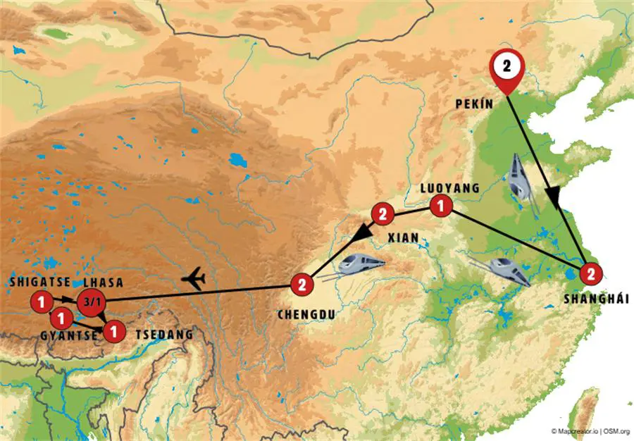 Mapa del viaje