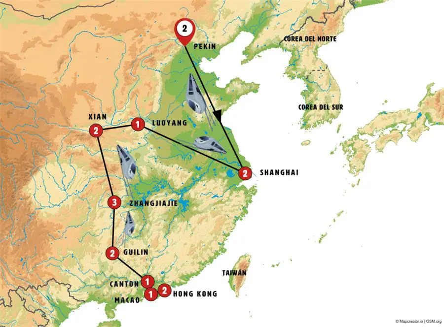 Mapa del viaje