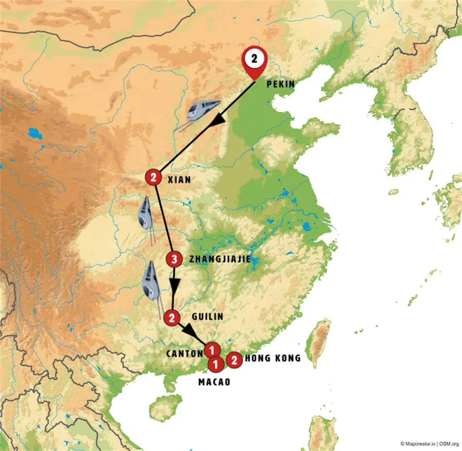 Mapa del viaje