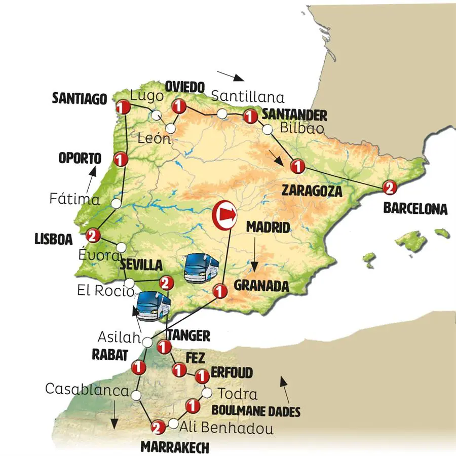 Mapa del viaje