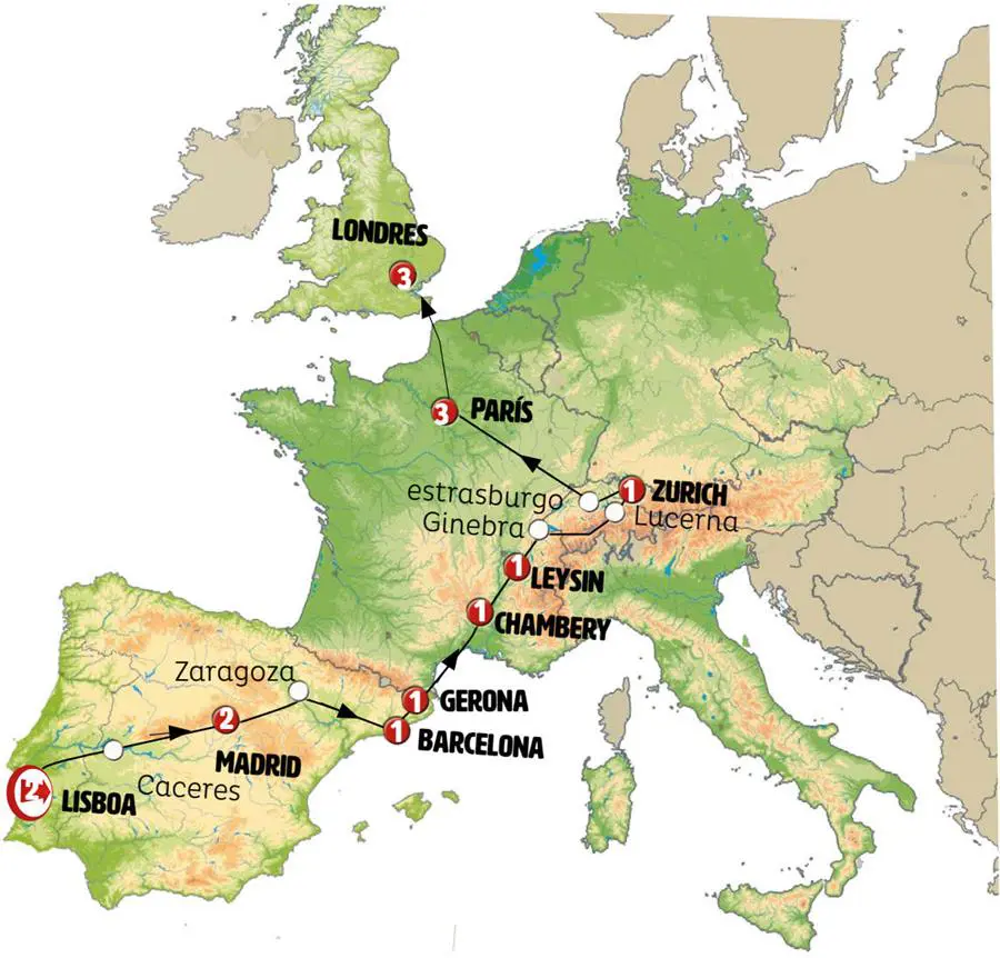 Mapa del viaje