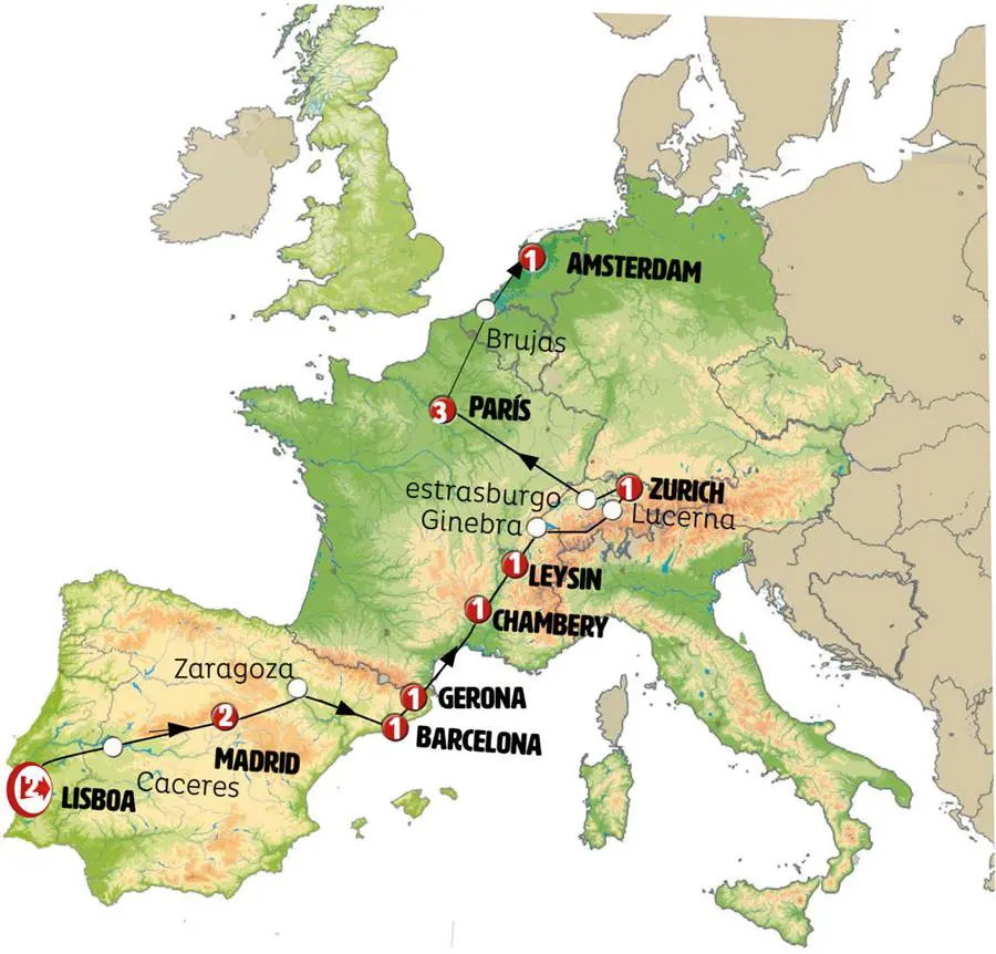 Mapa del viaje