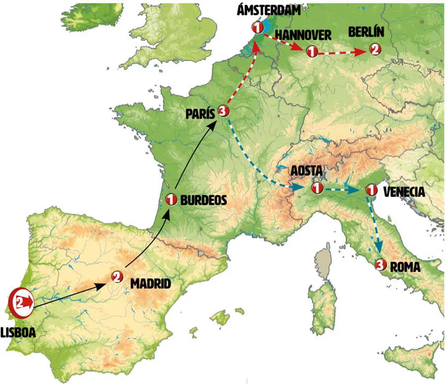 Mapa del viaje