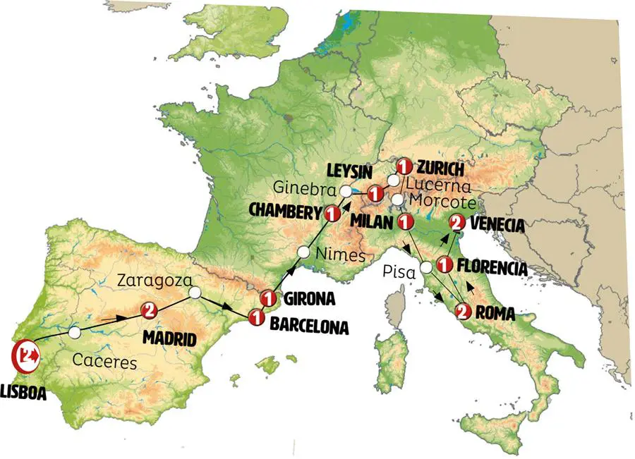 Mapa del viaje