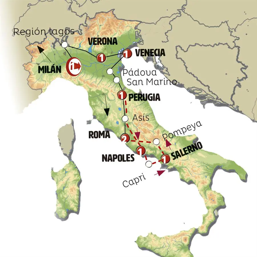 Mapa del viaje