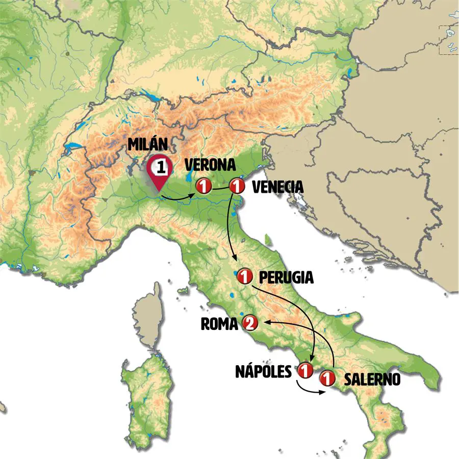 Mapa del viaje