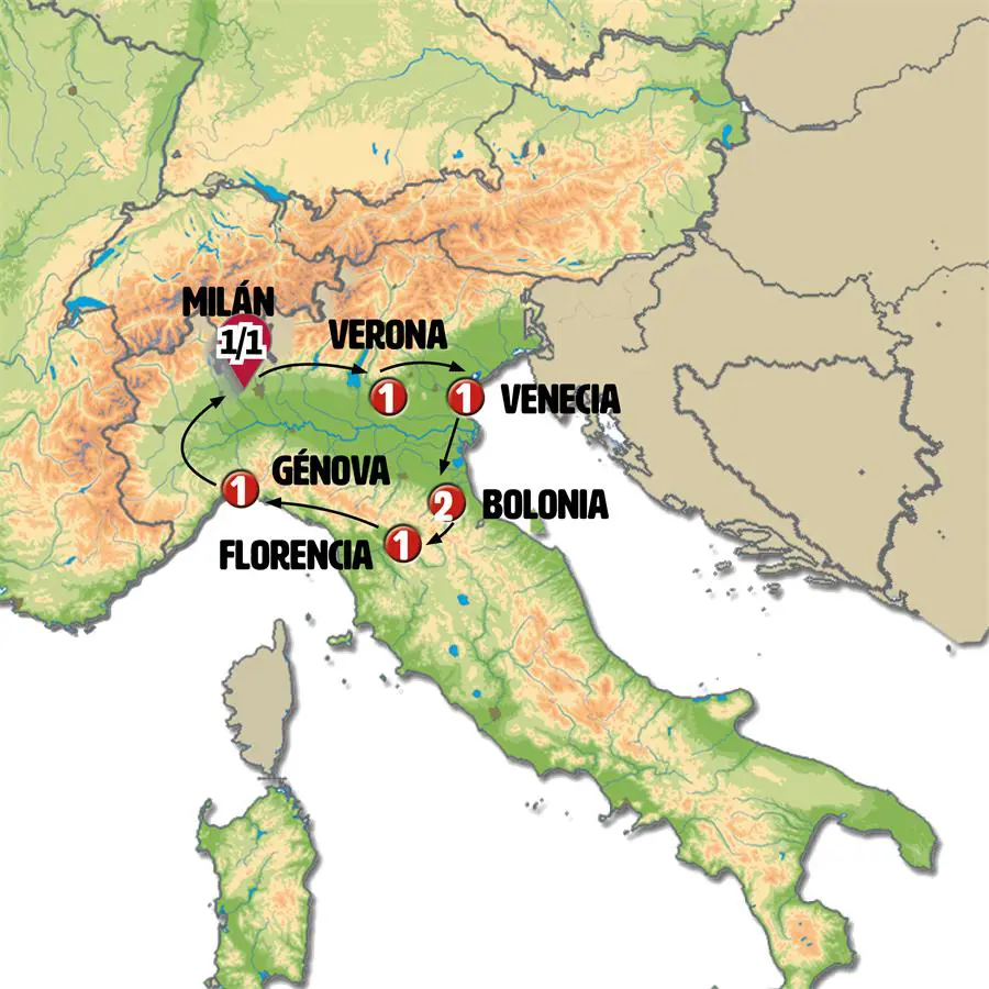 Mapa del viaje