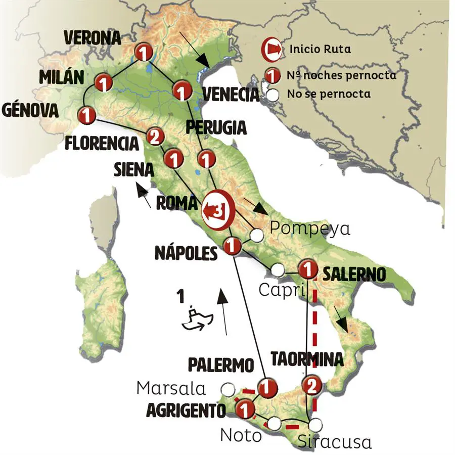 Mapa del viaje