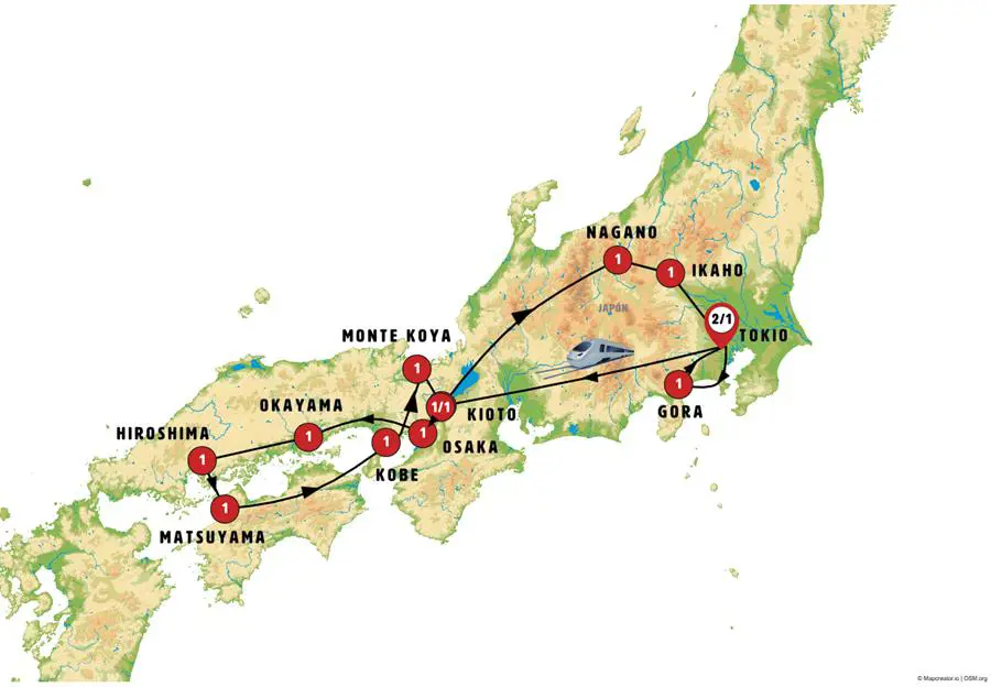 Mapa del viaje