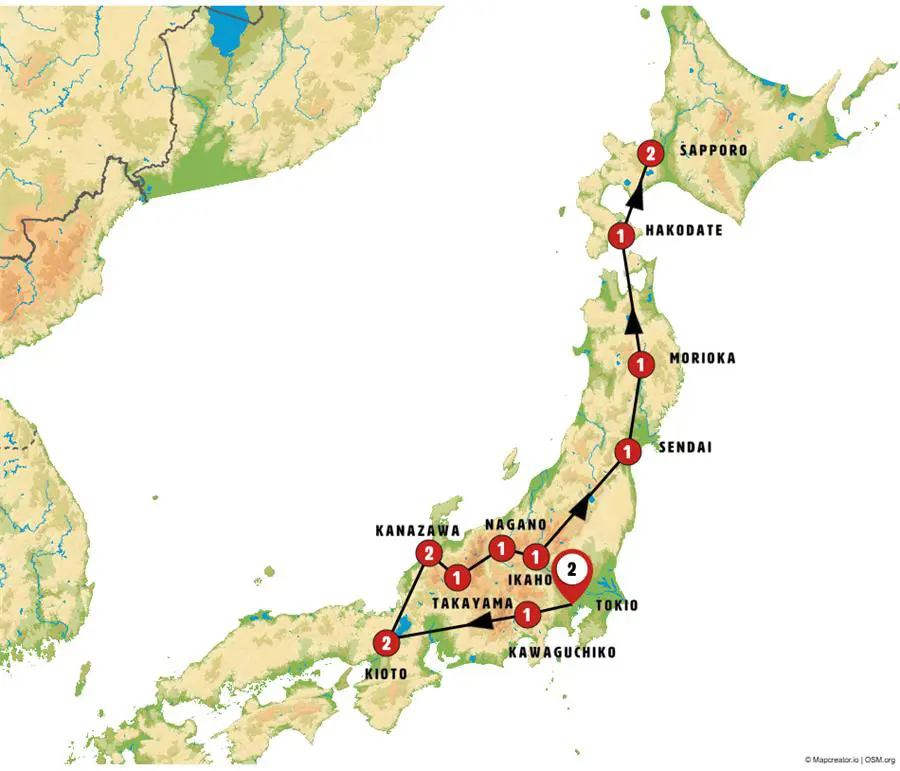 Mapa del viaje