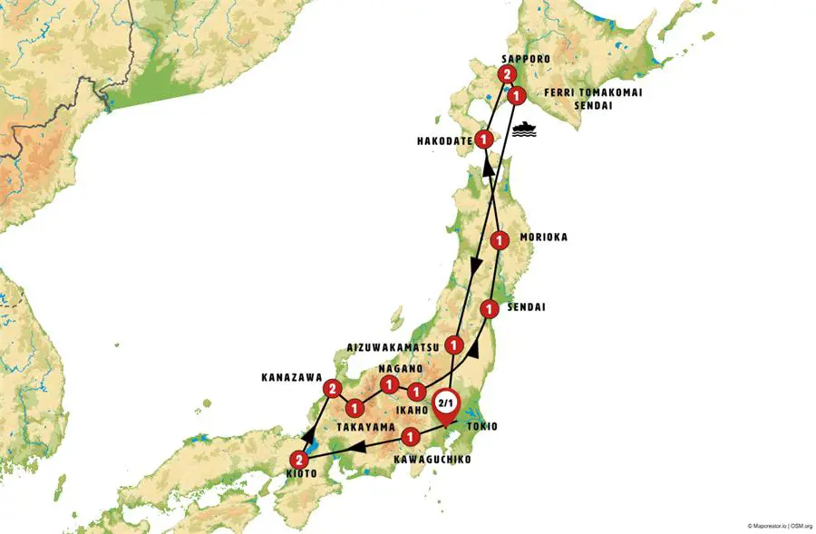 Mapa del viaje