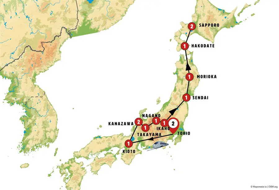 Mapa del viaje