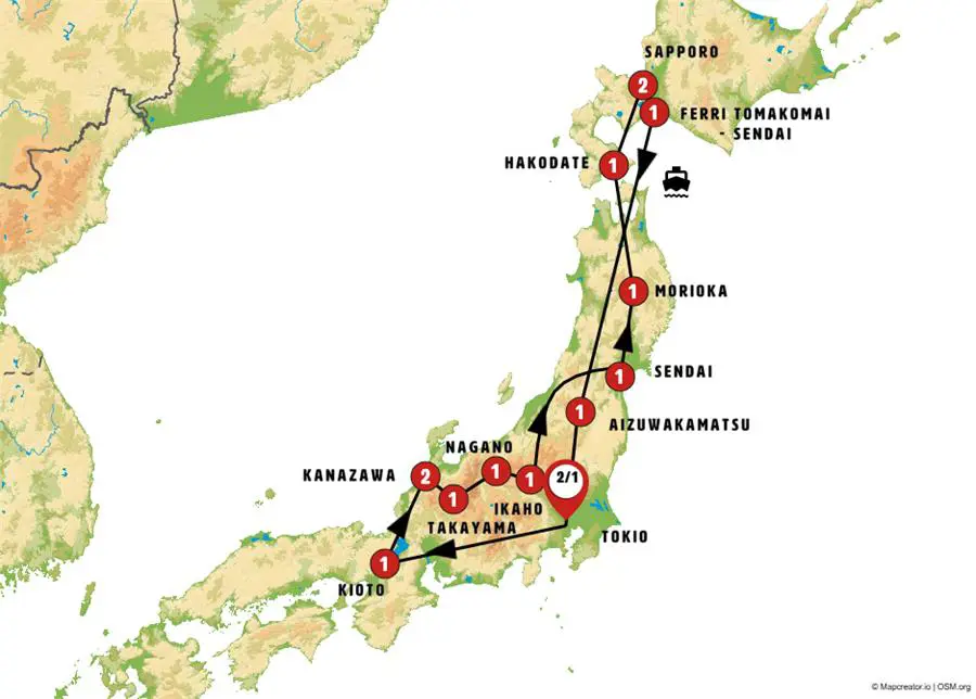 Mapa del viaje