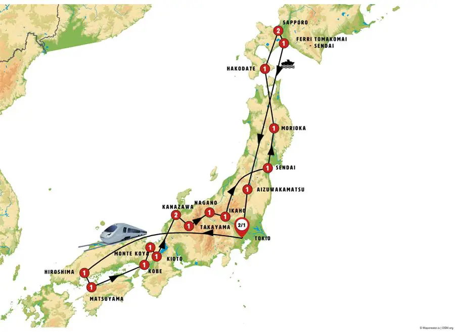 Mapa del viaje