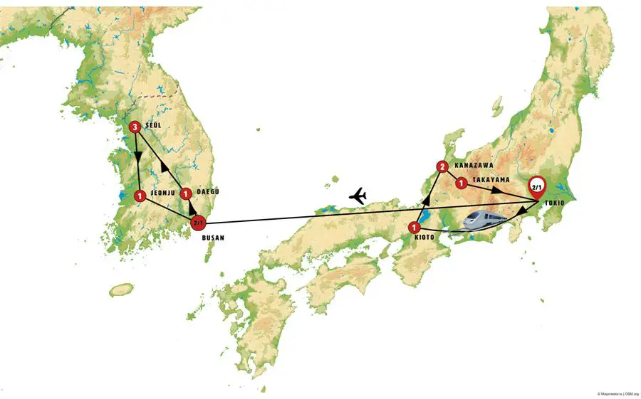Mapa del viaje