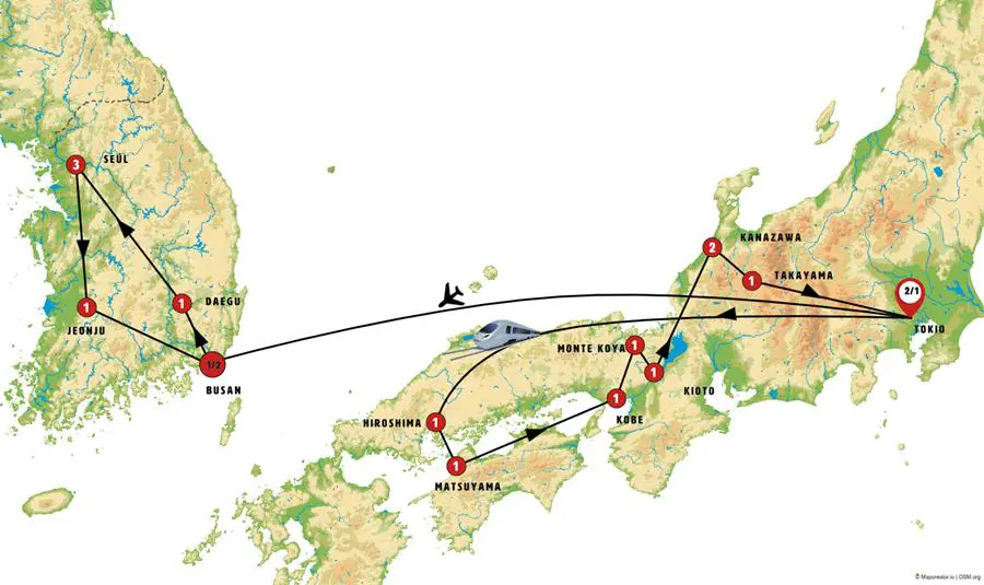 Mapa del viaje
