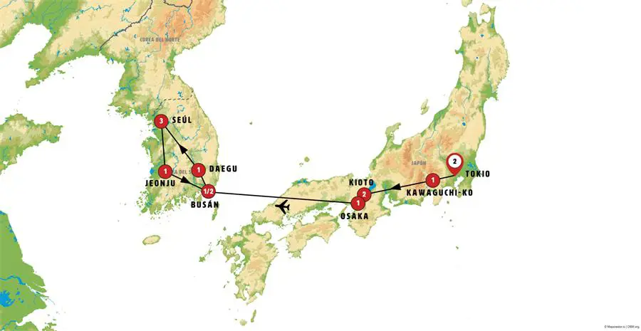 Mapa del viaje