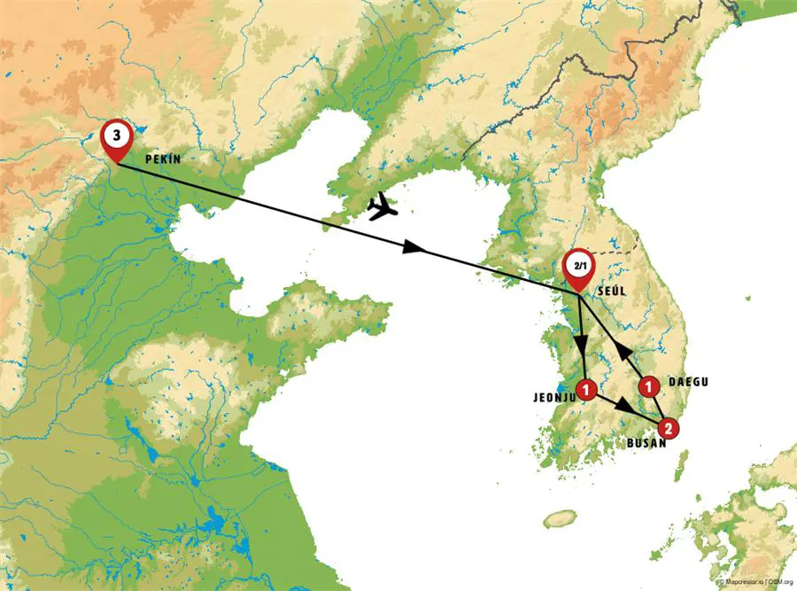 Mapa del viaje