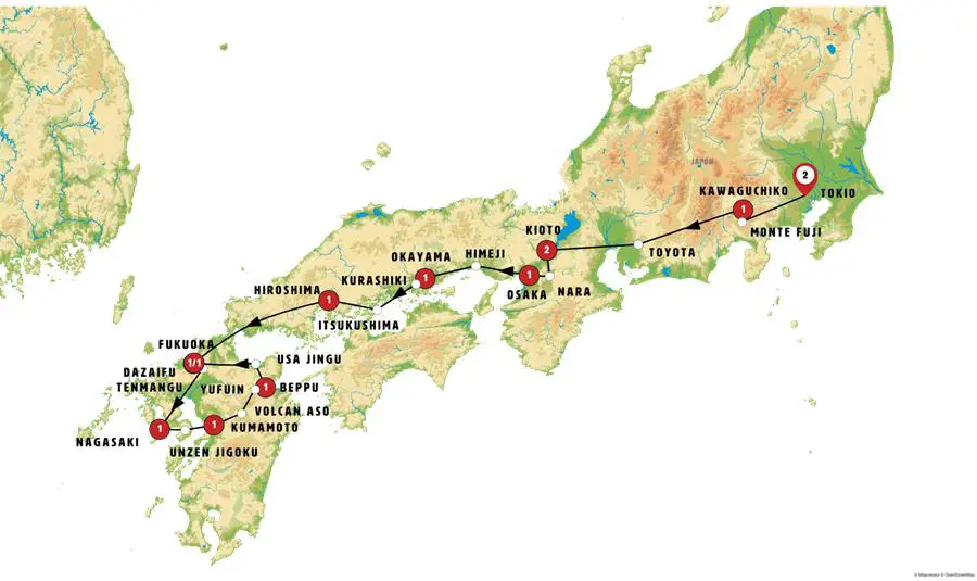 Mapa del viaje